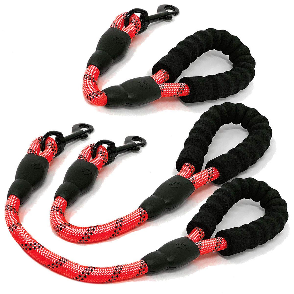 Cymiler Short Dog Leash: 3 Sizes, Padded Handle, Reflective Threads for Small to Large Dogs