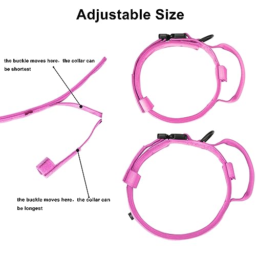 DAGANXI Tactical Dog Collar – Adjustable Military Training Collar with Control Handle, Heavy Metal Buckle, and AirTag Case (XL, Pink)