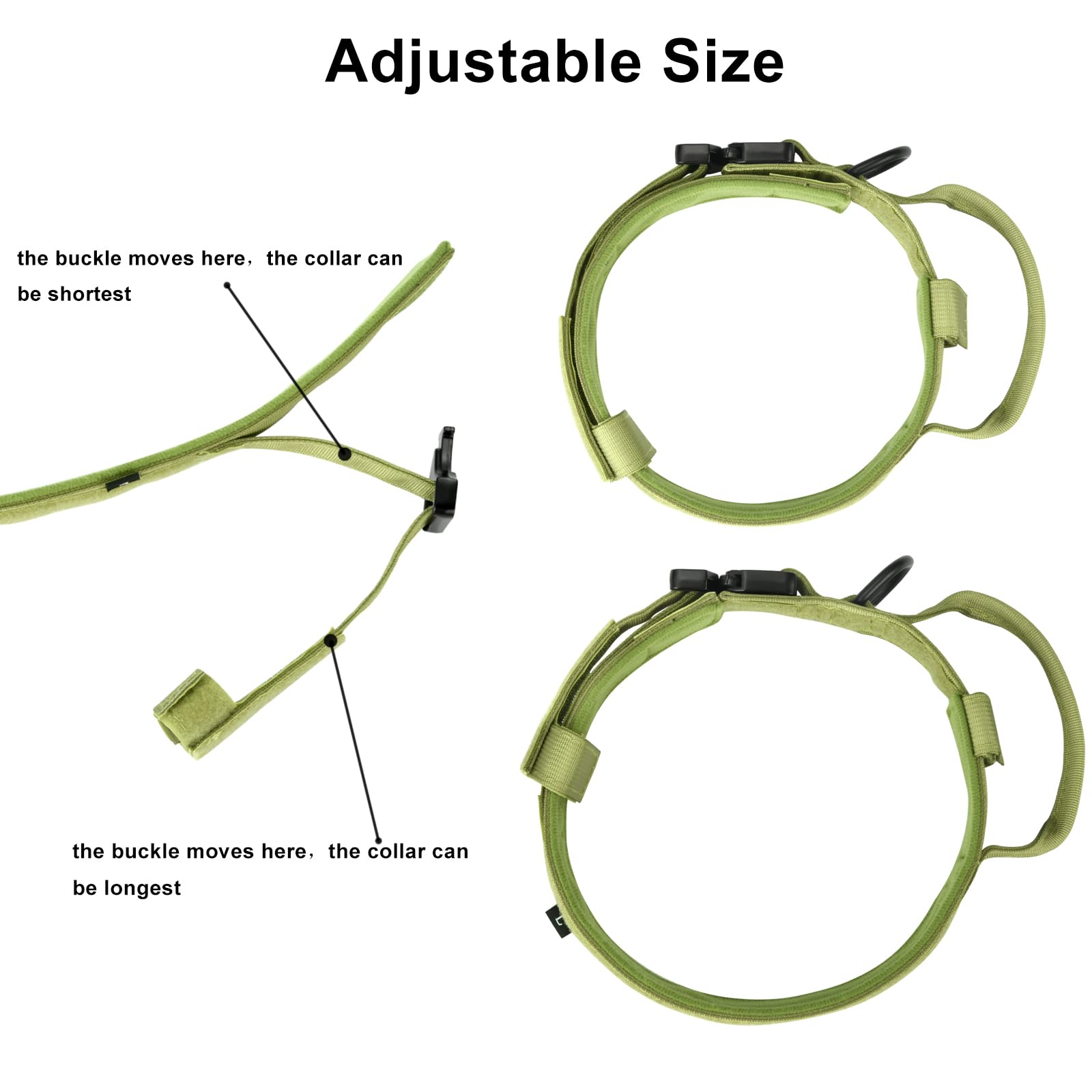 DAGANXI Tactical Dog Collar – Spring Grass, XL: Adjustable Nylon with Control Handle, AirTag Case & Patches for Medium/Large Dogs