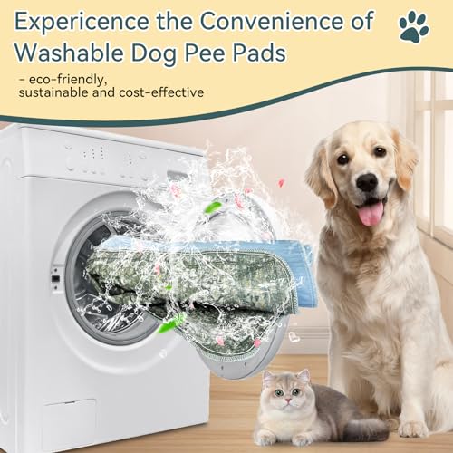 DAMIROON Washable Pee Pads for Dogs - Vintage Green, 100% Waterproof Reusable Puppy Pads with Non-Slip Backing
