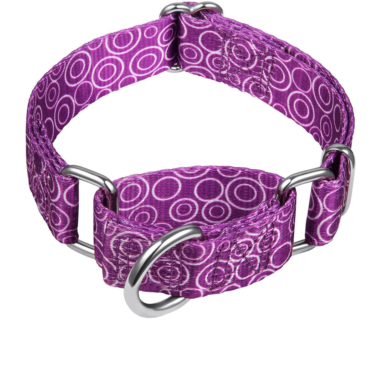Dazzber Martingale Collar for Dogs - No Pull Anti-Escape, Adjustable 17-25 inches, Light Purple