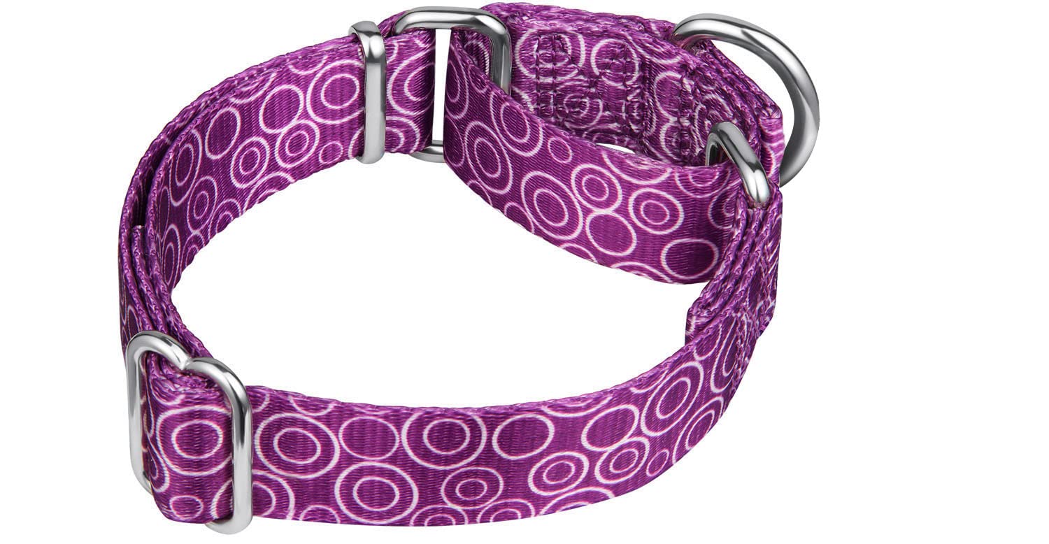 Dazzber Martingale Collar for Dogs - No Pull Anti-Escape, Adjustable 17-25 inches, Light Purple