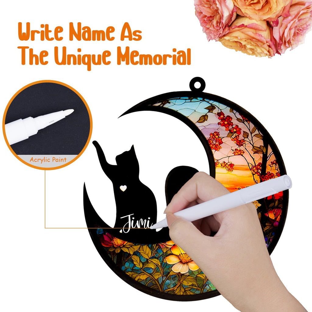 DeerZone Dog Memorial Suncatcher - Personalized Pet Sympathy Gift with Name & Date for Loss of Dog