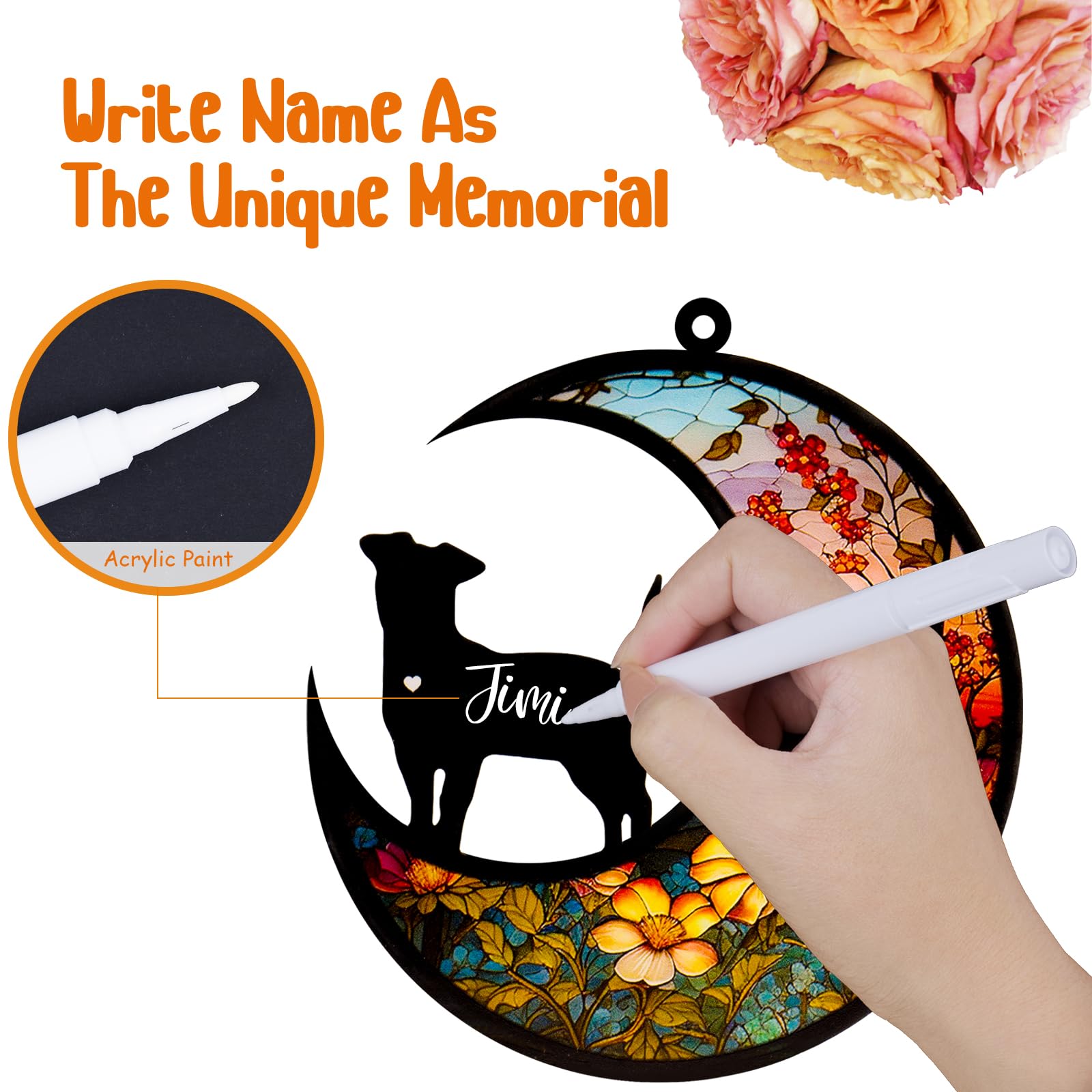 DeerZone Dog Memorial Suncatcher – Customizable Pet Sympathy Gift with Name and Date