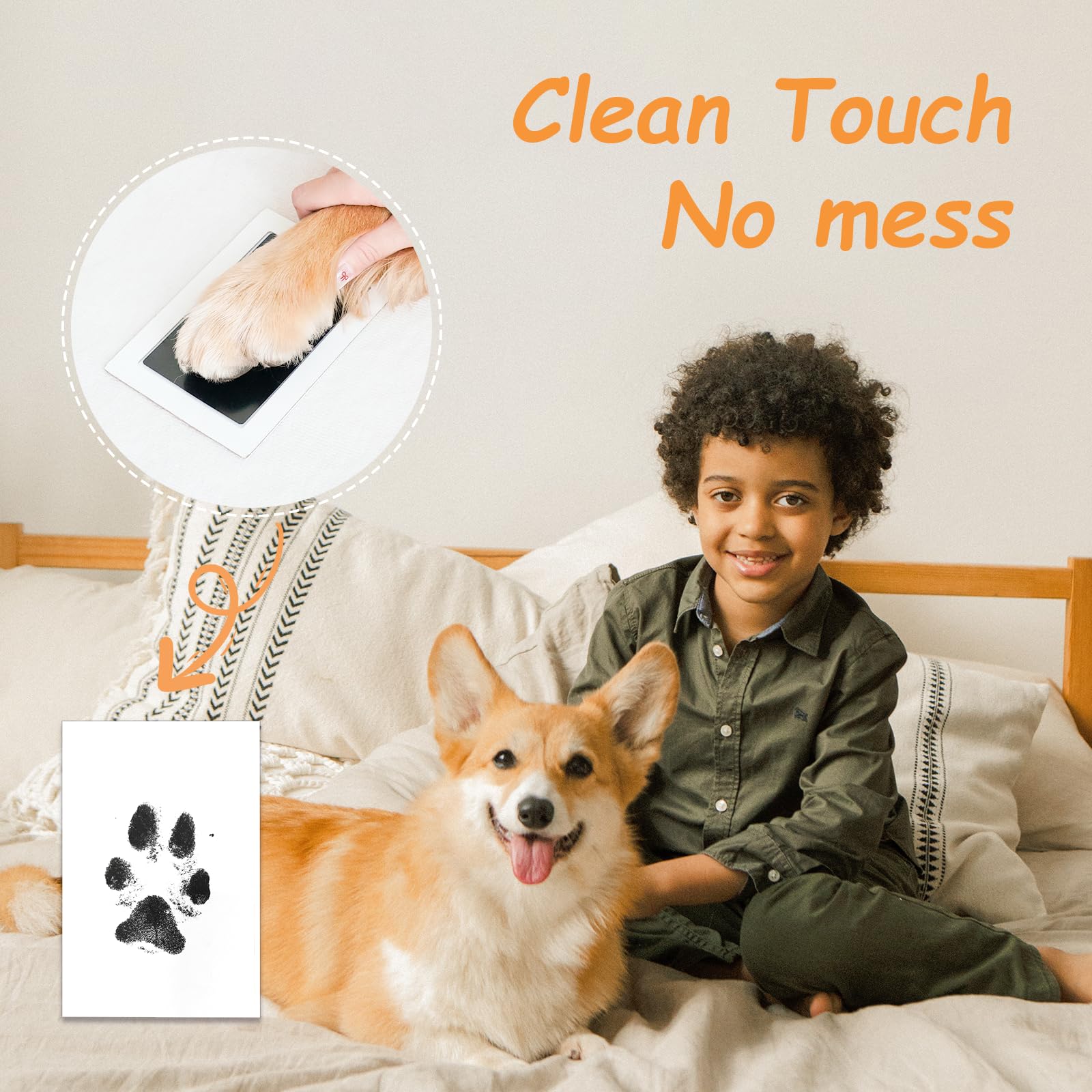 DeerZone Inkless Paw Print Kit - Clean Touch Pet Paw & Nose Print Keepsake (2 Pack)