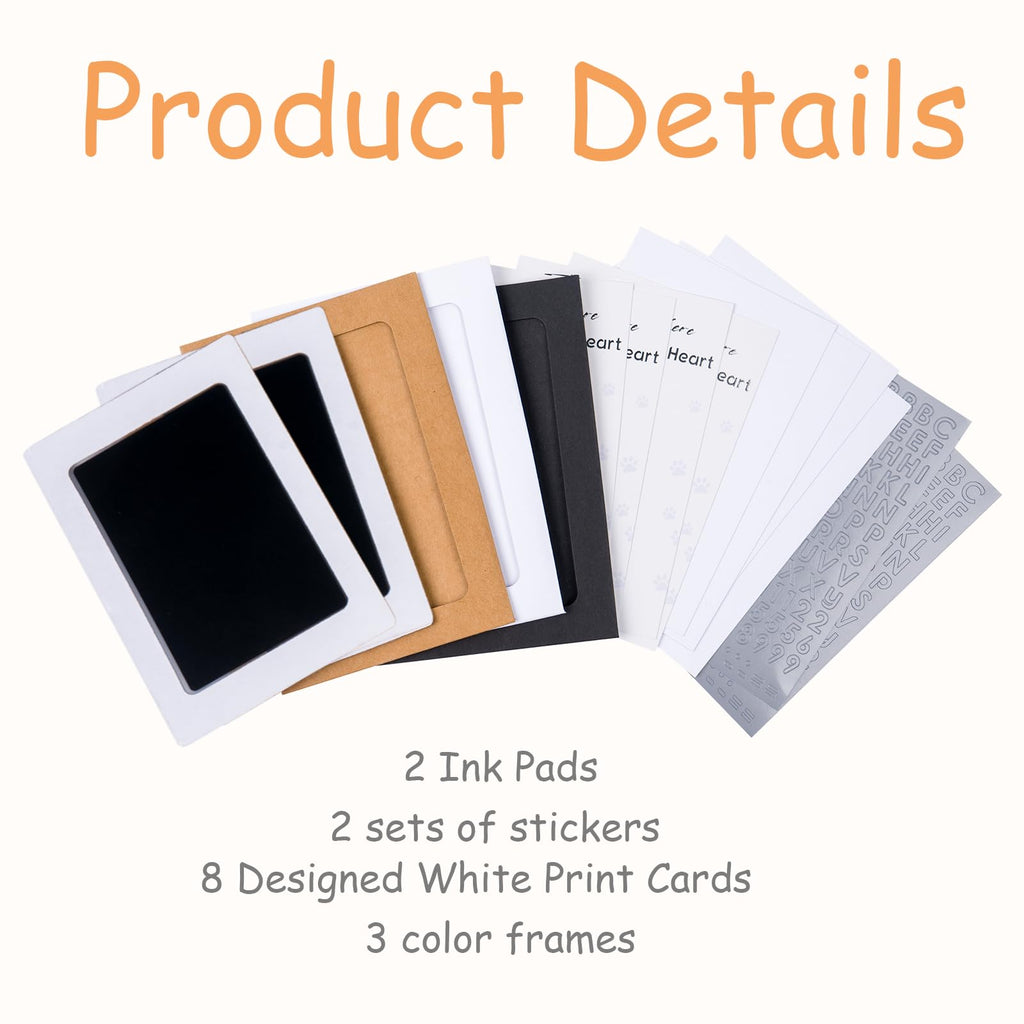 DeerZone Inkless Paw Print Kit - Clean Touch Pet Paw & Nose Print Keepsake (2 Pack)