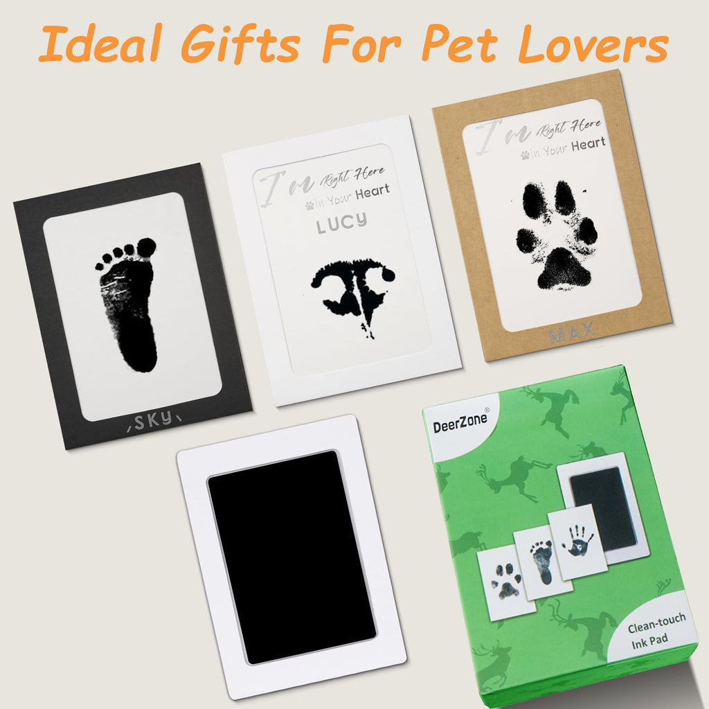 DeerZone Inkless Paw Print Kit - Clean Touch Pet Paw & Nose Print Keepsake (2 Pack)