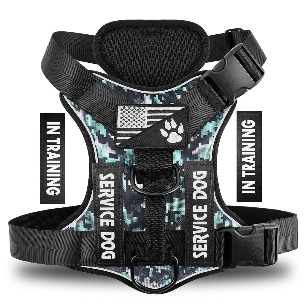 Demigreat Reflective Service Dog Harness with Patches – No-Pull, Adjustable, Comfortable Vest for Large Dogs