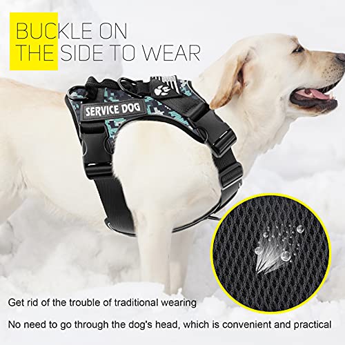 Demigreat Reflective Service Dog Harness with Patches – No-Pull, Adjustable, Comfortable Vest for Large Dogs