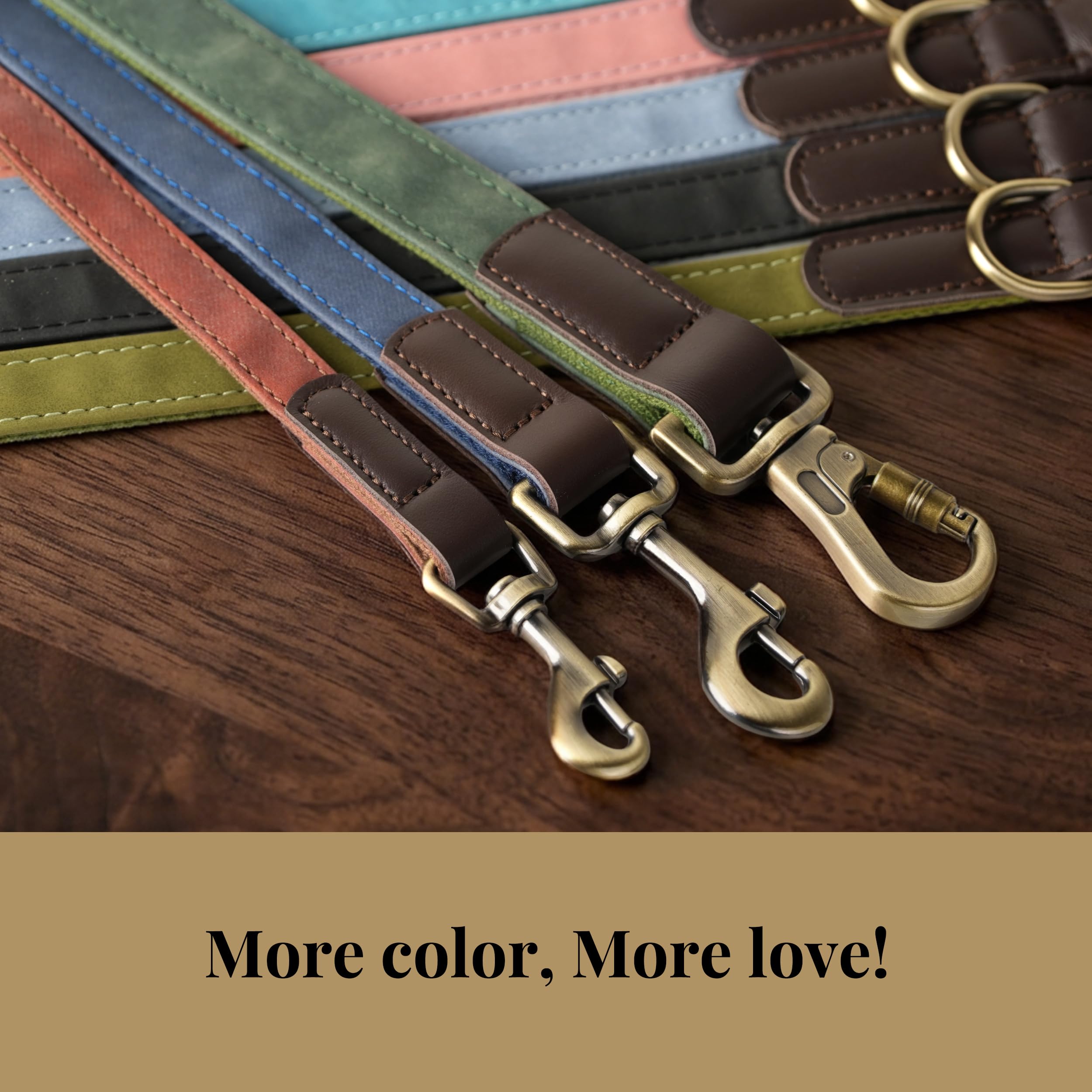 Didog 4.5ft Faux Leather Dog Leash for Small to Medium Dogs – Soft Padded Handle, Green