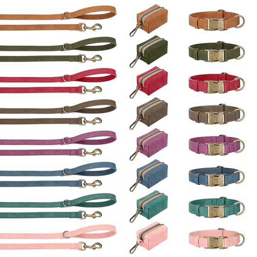 Didog Soft PU Leather Dog Collar for Large Dogs – Quick Release, Adjustable, Easy Clean – Pink (16-22 inch Neck)