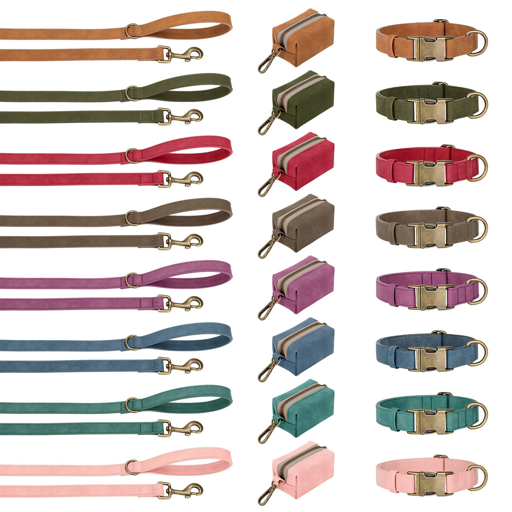 Didog Soft PU Leather Dog Collar for Large Dogs – Quick Release, Adjustable, Easy Clean – Pink (16-22 inch Neck)