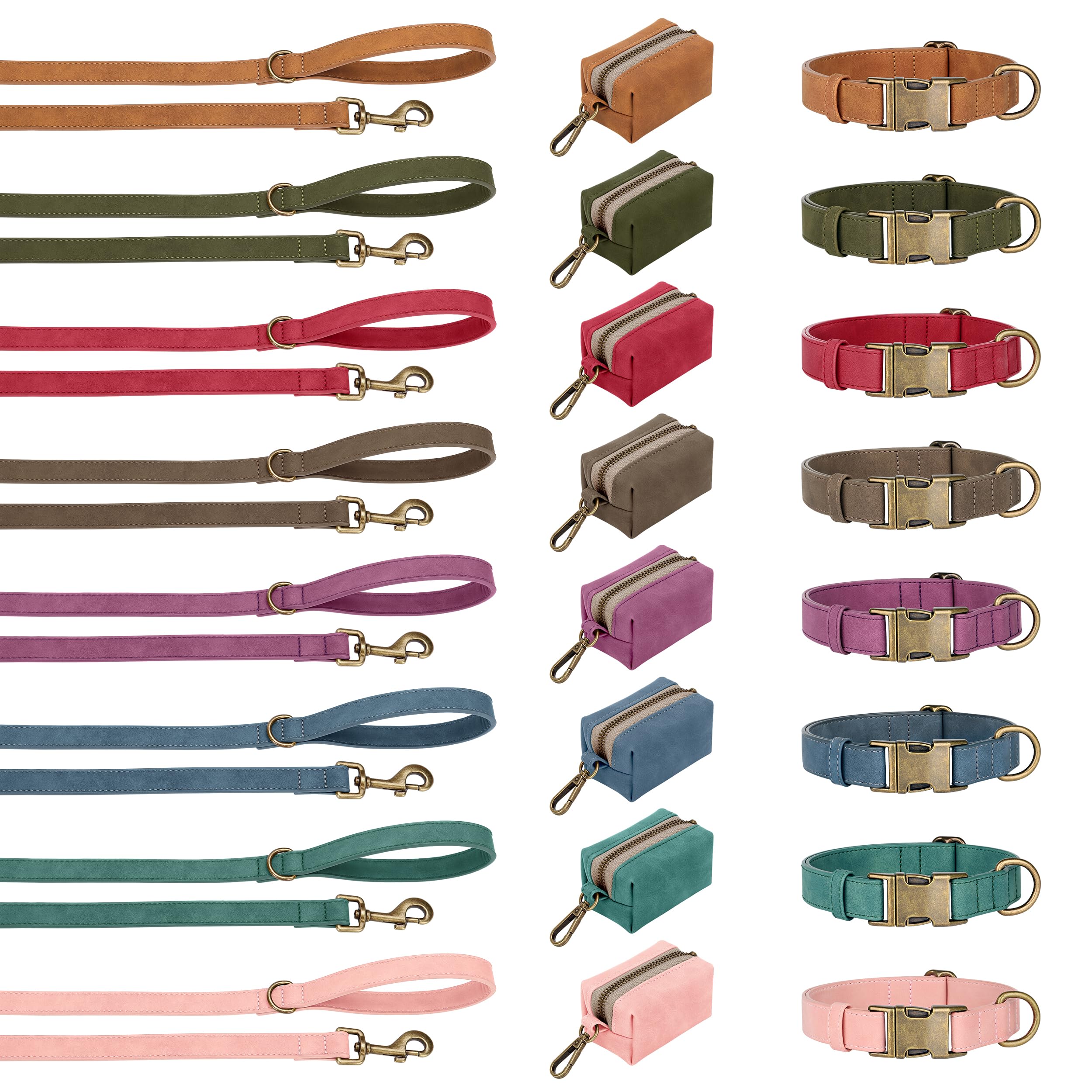 Didog Soft PU Leather Dog Collar for Large Dogs – Quick Release, Adjustable, Easy Clean – Pink (16-22 inch Neck)