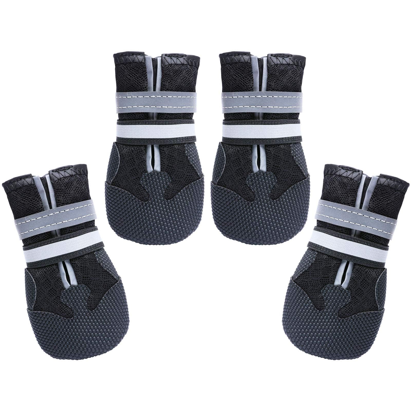 Dimicoo Breathable Dog Boots for Medium Large Dogs - Non-Slip Summer Paw Protection