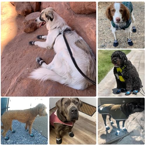 Dimicoo Breathable Dog Boots for Medium Large Dogs - Non-Slip Summer Paw Protection