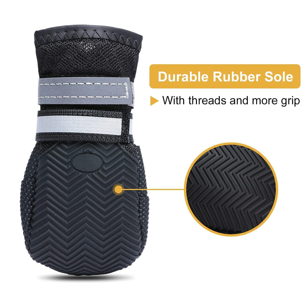 Dimicoo Breathable Dog Boots for Medium Large Dogs - Non-Slip Summer Paw Protection