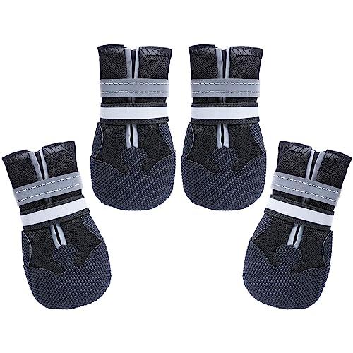 Dimicoo Breathable Dog Boots for Medium Large Dogs - Non-Slip Summer Paw Protection