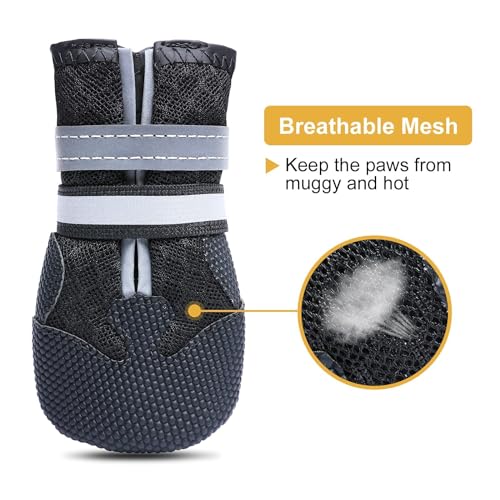 Dimicoo Breathable Dog Boots for Medium Large Dogs - Non-Slip Summer Paw Protection