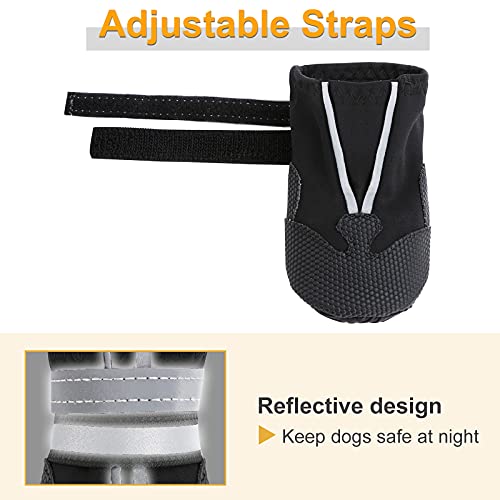 Dimicoo Water-Resistant Dog Boots for Medium & Large Dogs – Non-Slip, Fleece-Lined Paw Protectors for Snow, Cold Ground & Indoor Use