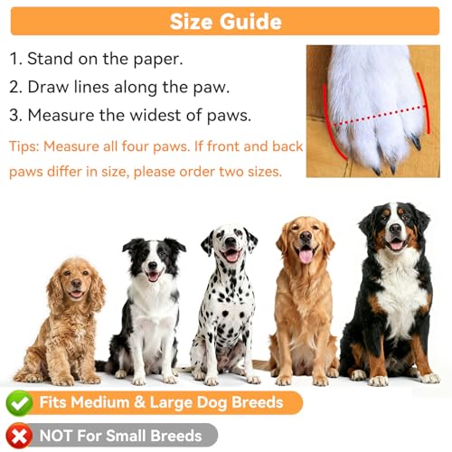 Dimicoo Water-Resistant Dog Boots for Medium & Large Dogs – Non-Slip, Fleece-Lined Paw Protectors for Snow, Cold Ground & Indoor Use