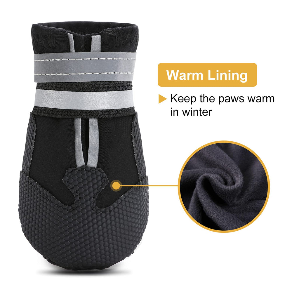Dimicoo Water-Resistant Dog Boots for Medium & Large Dogs – Non-Slip, Fleece-Lined Paw Protectors for Snow, Cold Ground & Indoor Use