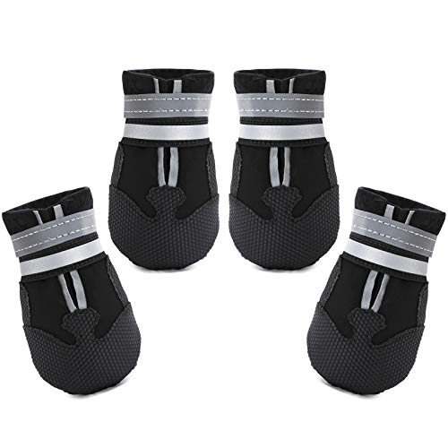 Dimicoo Water-Resistant Dog Boots for Medium & Large Dogs – Non-Slip, Fleece-Lined Paw Protectors for Snow, Cold Ground & Indoor Use