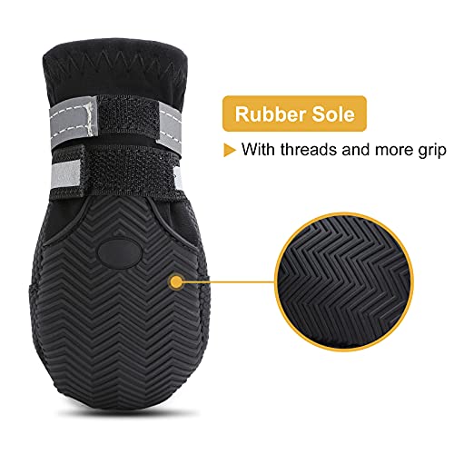 Dimicoo Water-Resistant Dog Boots for Medium & Large Dogs – Non-Slip, Fleece-Lined Paw Protectors for Snow, Cold Ground & Indoor Use