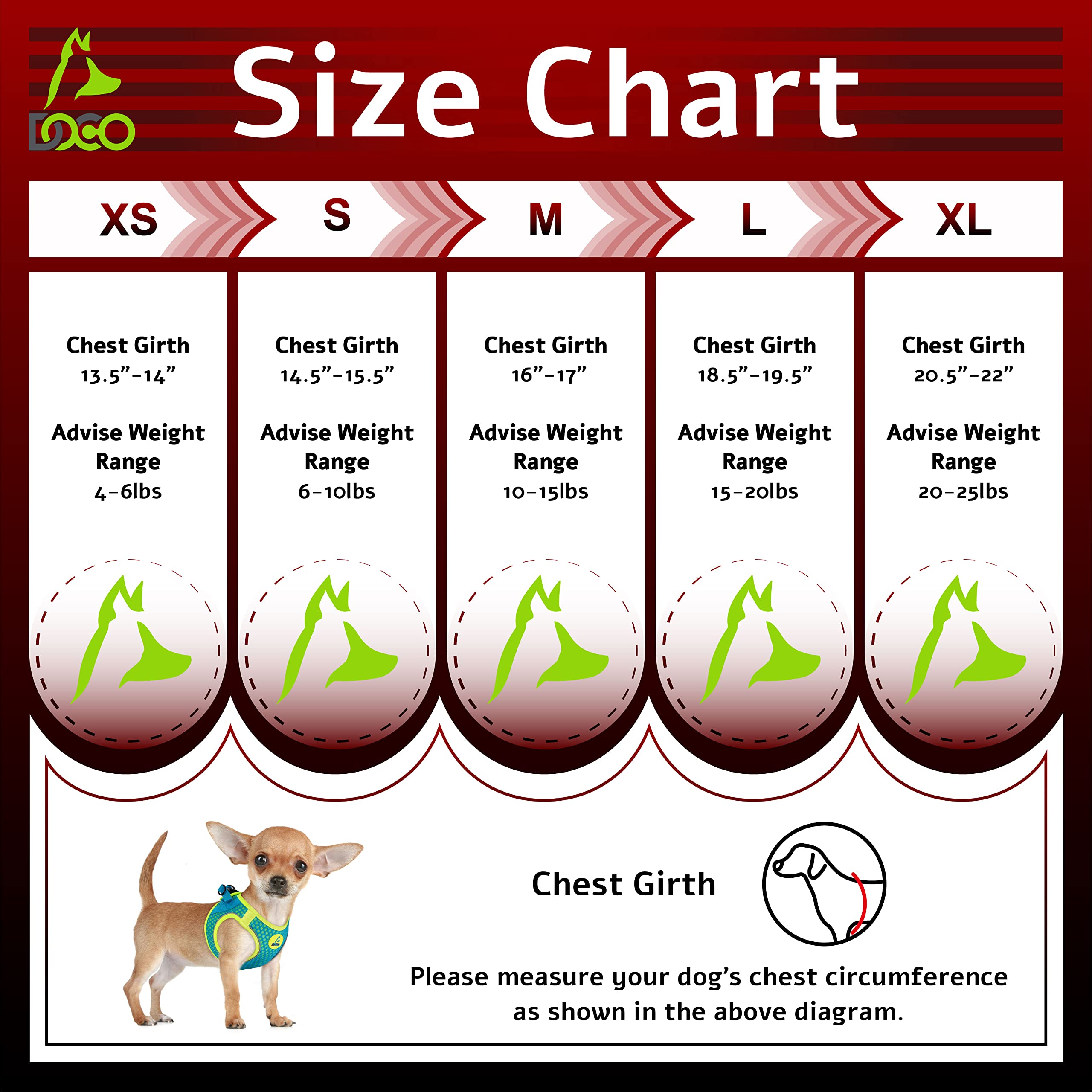 DOCO No Pull Dog Harness – Medium (16–17 in Chest, 10–15 lbs) – Hot Pink, Breathable Air Mesh Vest with Reflective Strips