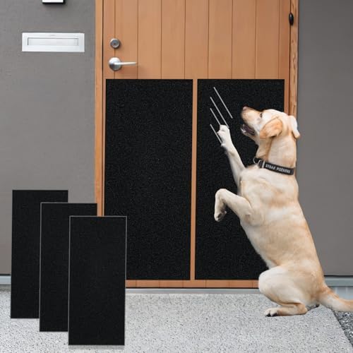 Dog Door Scratch Protector, Self-Adhesive Nail File Board - 10x150 inches Black