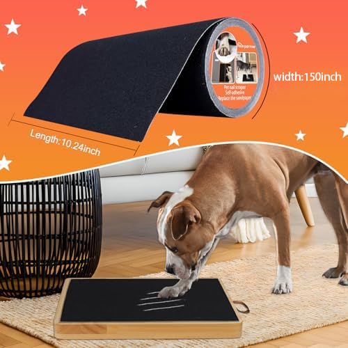 Dog Door Scratch Protector, Self-Adhesive Nail File Board - 10x150 inches Black