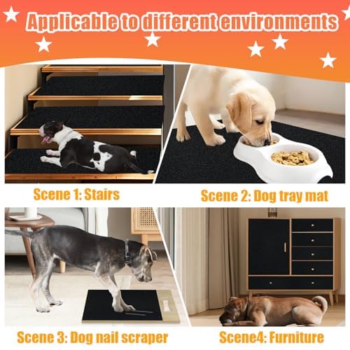 Dog Door Scratch Protector, Self-Adhesive Nail File Board - 10x150 inches Black