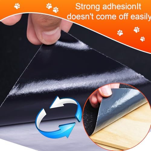 Dog Door Scratch Protector, Self-Adhesive Nail File Board - 10x150 inches Black