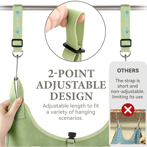 Dog Grooming Hammock for Nail Trimming – Loesuona Pet Sling with Safety Buckle, Includes Nail Clippers and Grooming Tools for Small Dogs (Size S, Green)