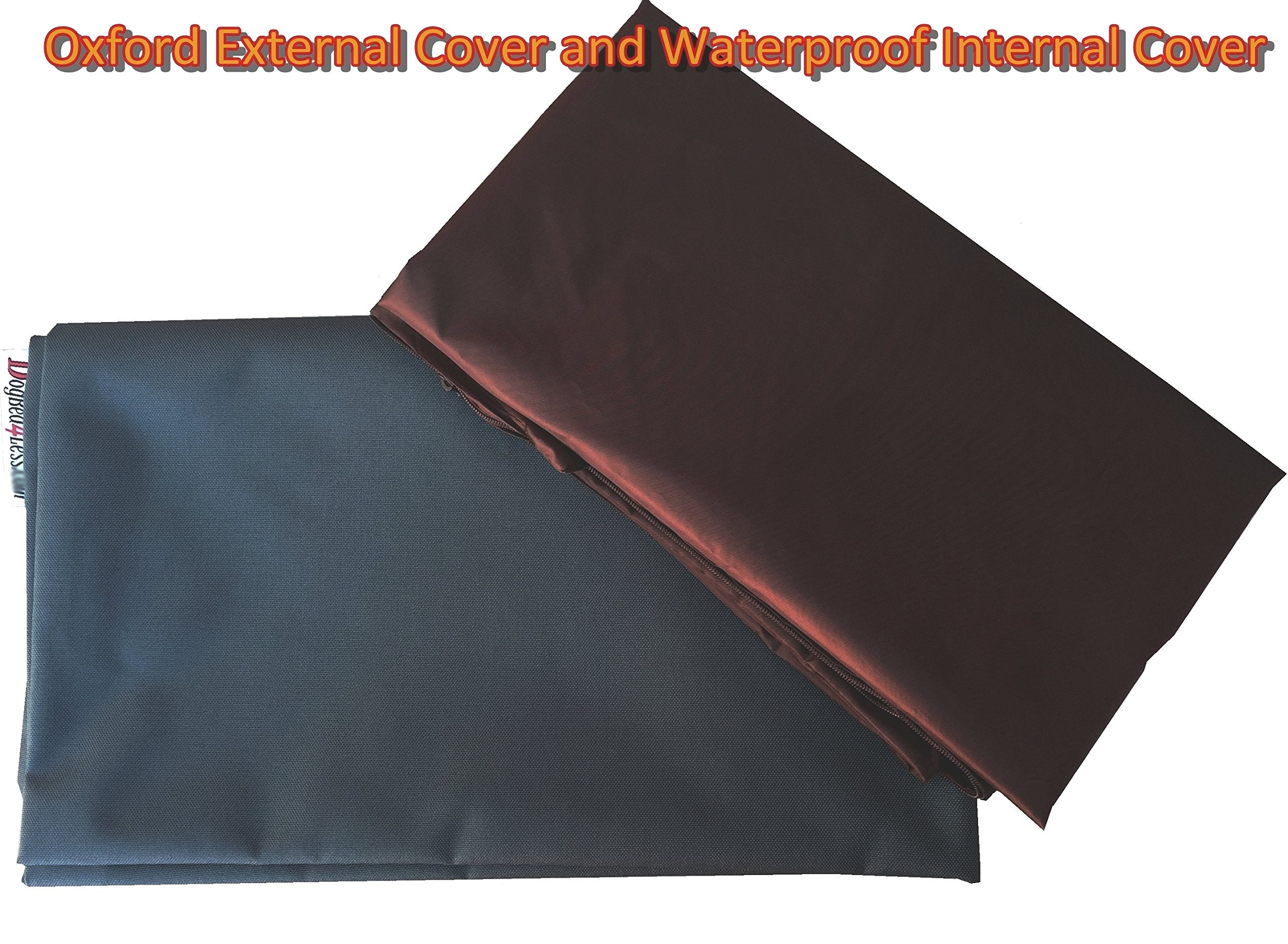 Dogbed4less DIY Pet Bed Cover Set - Large 48x29 Inch Oxford External Cover + Waterproof Internal Case for Dogs and Cats, Dark Slate (Covers Only)
