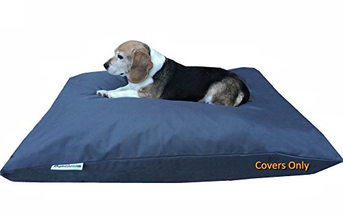 Dogbed4less DIY Pet Bed Cover Set - Large 48x29 Inch Oxford External Cover + Waterproof Internal Case for Dogs and Cats, Dark Slate (Covers Only)