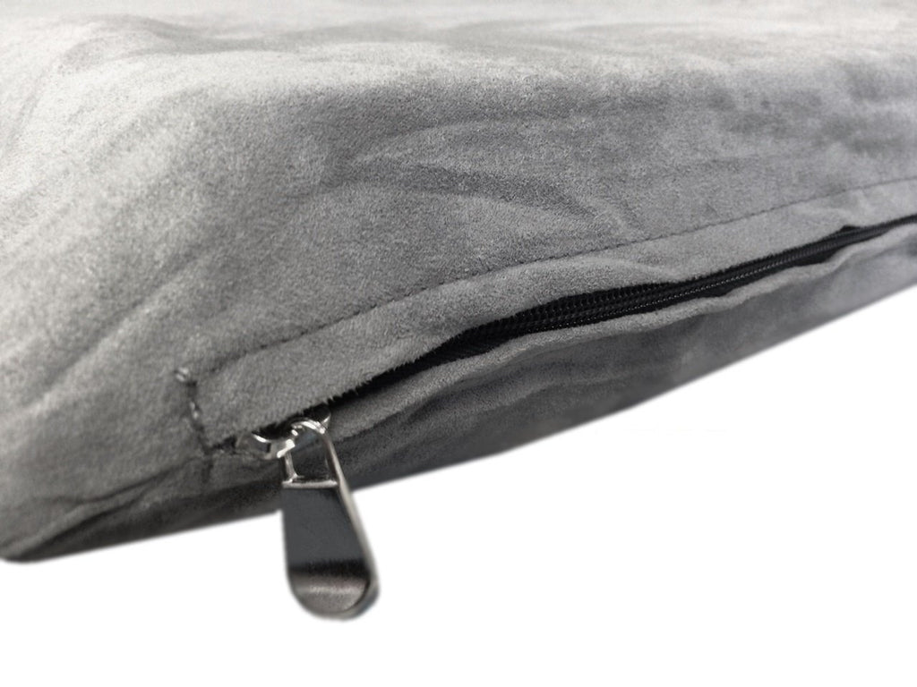 Dogbed4less DIY Pet Bed Cover Set – Large 48"x29" Suede External & Waterproof Internal Covers for Dogs and Cats, Gray (Covers Only)