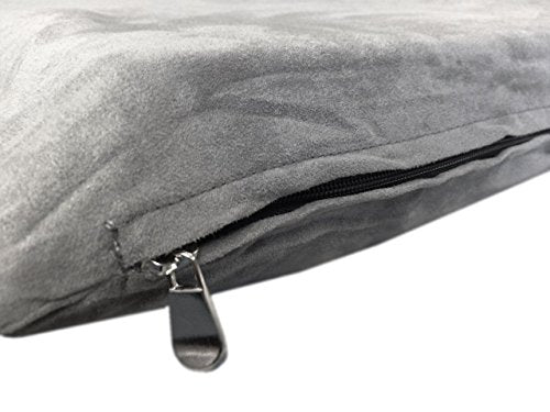Dogbed4less DIY Pet Bed Cover Set – Large 48"x29" Suede External & Waterproof Internal Covers for Dogs and Cats, Gray (Covers Only)
