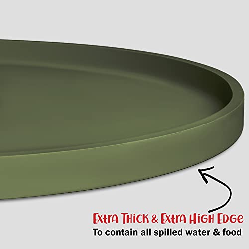 DogBuddy Silicone Pet Feeding Mat – Waterproof, Nonslip, Dishwasher Safe, Khaki Green Small