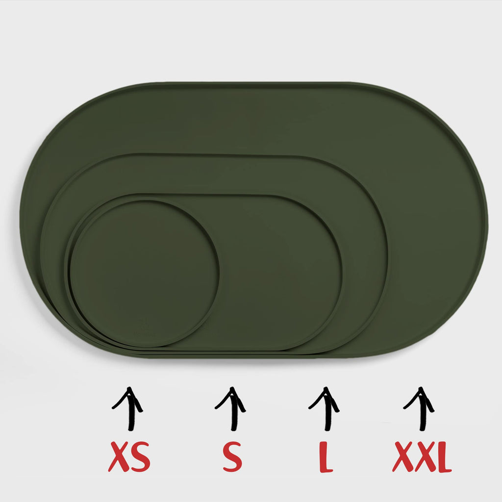 DogBuddy Silicone Pet Feeding Mat – Waterproof, Nonslip, Dishwasher Safe, Khaki Green Small