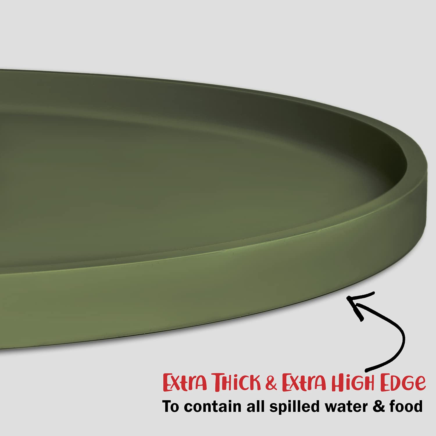 DogBuddy Silicone Pet Feeding Mat – Waterproof, Nonslip, Dishwasher Safe, Khaki Green Small
