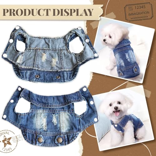 DOGGYZSTYLE Blue Denim Dog Jacket XXL – Soft Breathable Jean Coat for Small to Medium Dogs