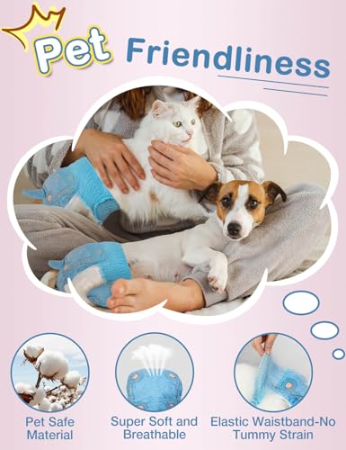 Dono Disposable Dog Diapers for Large Female Dogs - Stretchy Waist, 360° Leak-Proof, Super Absorbent, XL (Waist 14.9-22.8 Inches), Jeans Print