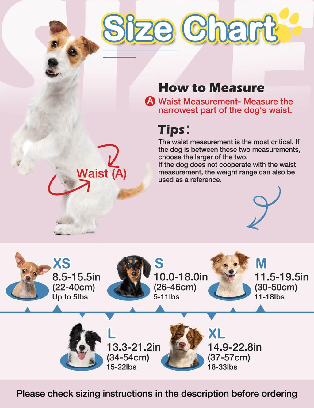 Dono Disposable Dog Diapers for Large Female Dogs - Stretchy Waist, 360° Leak-Proof, Super Absorbent, XL (Waist 14.9-22.8 Inches), Jeans Print