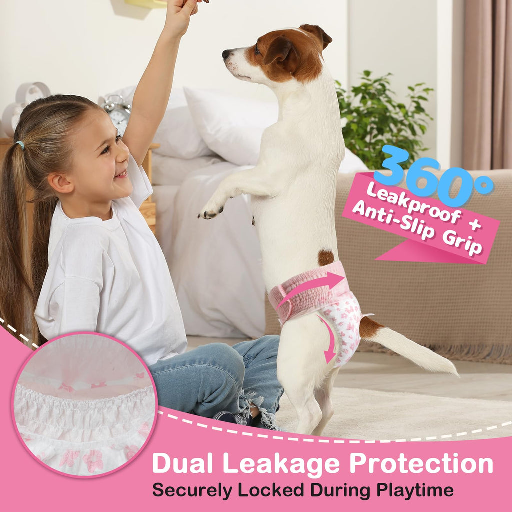 Dono Pull-Up Female Dog Diapers - 360° Stretchy Waist, Super Absorbent, Leak-Proof, Size S, 10 Pack