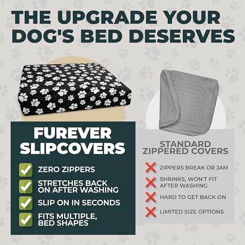DUKE&LEFTY Navy Medium Pet Bed Slipcover – Stretch Polyspandex, Zipper-Free, Washable