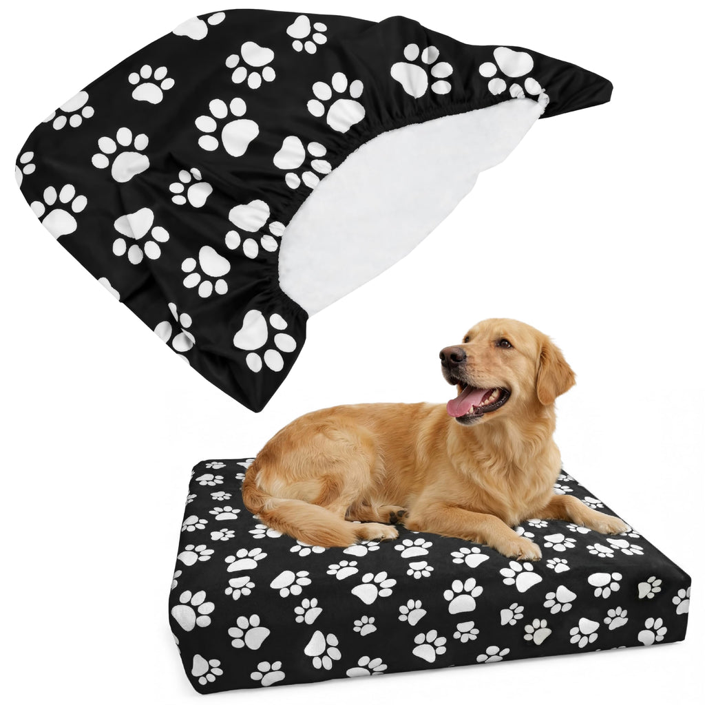 DUKE&LEFTY Navy Medium Pet Bed Slipcover – Stretch Polyspandex, Zipper-Free, Washable