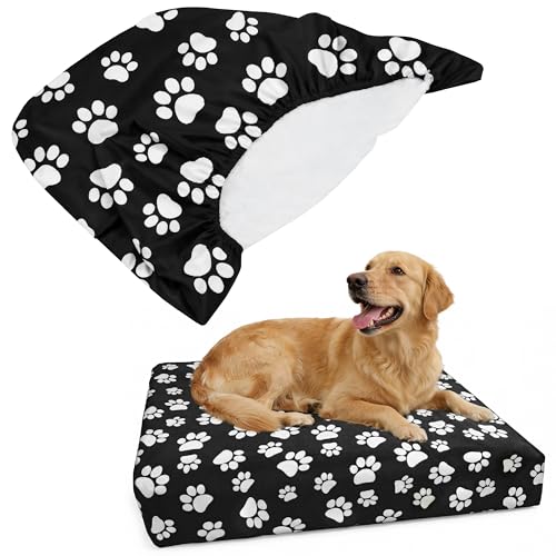 DUKE&LEFTY Navy Medium Pet Bed Slipcover – Stretch Polyspandex, Zipper-Free, Washable