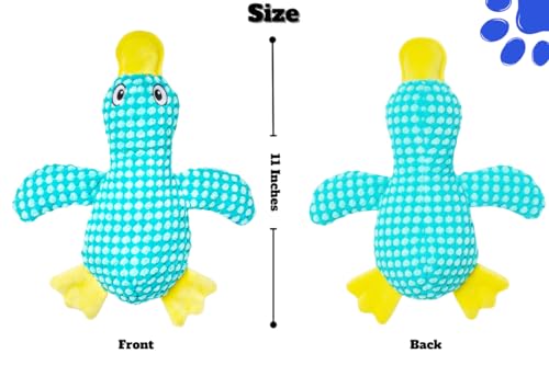 Durable Duck Plush Dog Toy for Aggressive Chewers - Squeaky Puppy Teething Relief Toy for Small & Medium Breeds