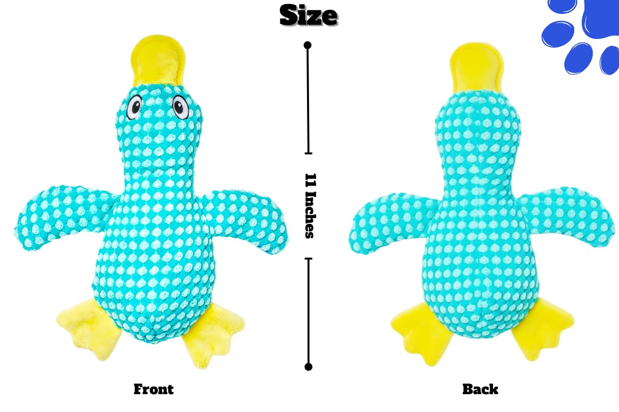 Durable Duck Plush Dog Toy for Aggressive Chewers - Squeaky Puppy Teething Relief Toy for Small & Medium Breeds