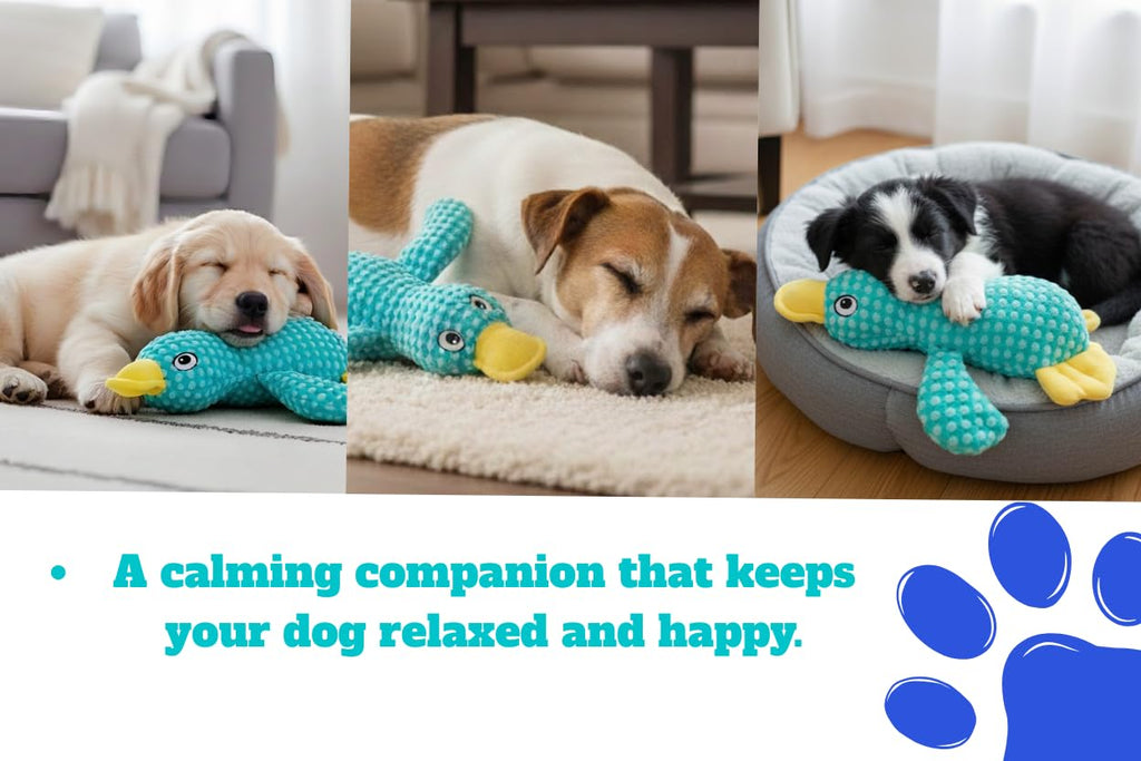 Durable Duck Plush Dog Toy for Aggressive Chewers - Squeaky Puppy Teething Relief Toy for Small & Medium Breeds